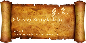 Gévay Krisztián névjegykártya